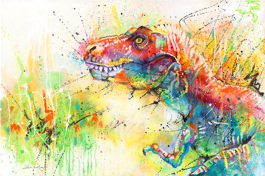 Inspirational Dinosaur Watercolor Art Prints Set of 6 (8”X10”), Dinosa