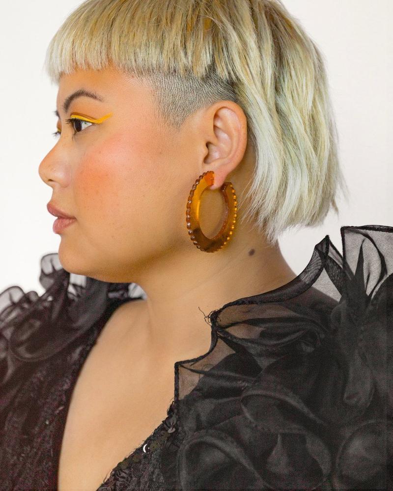 Large Hoop Scallop Earrings