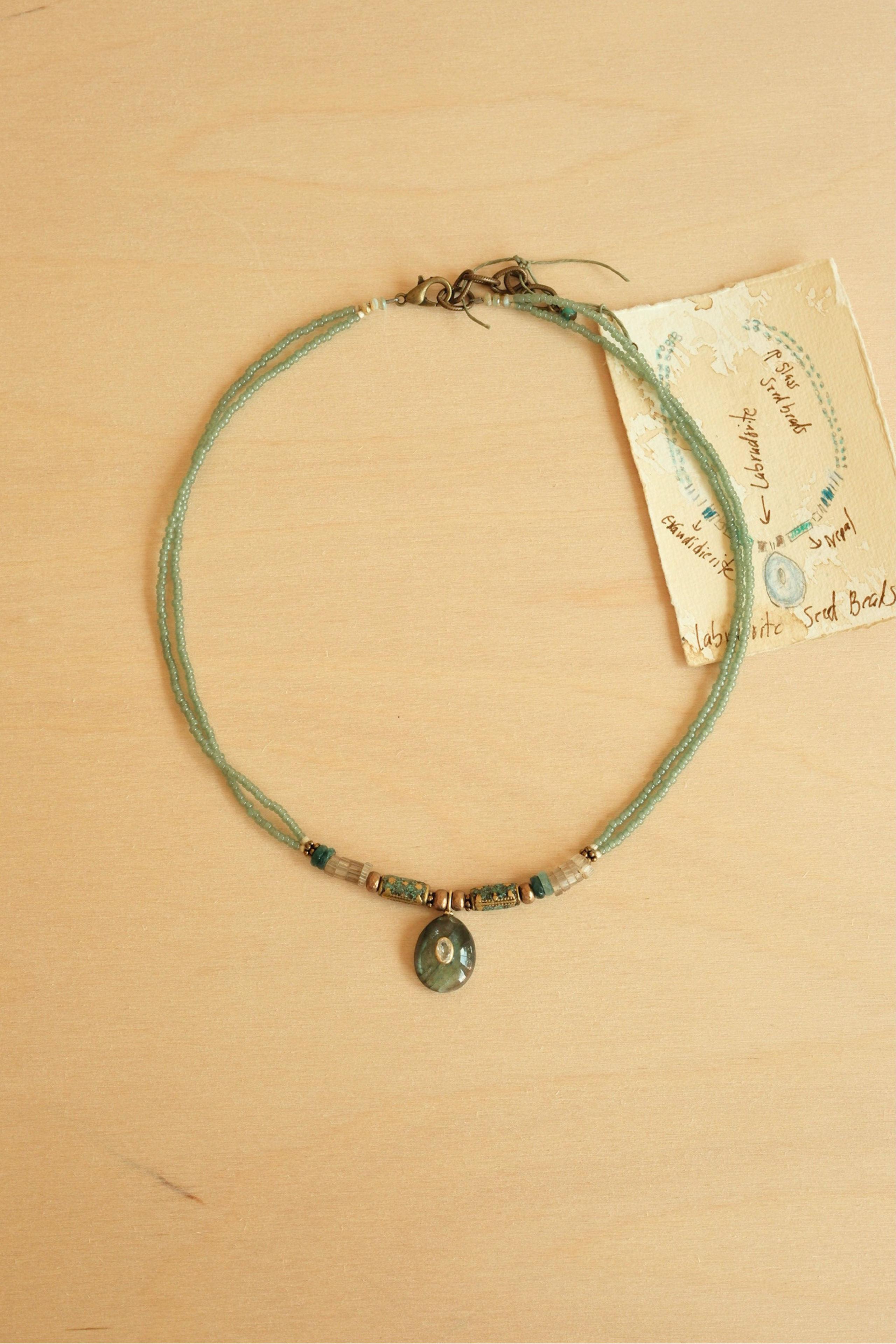 Labradorite Seed Beed Necklace
