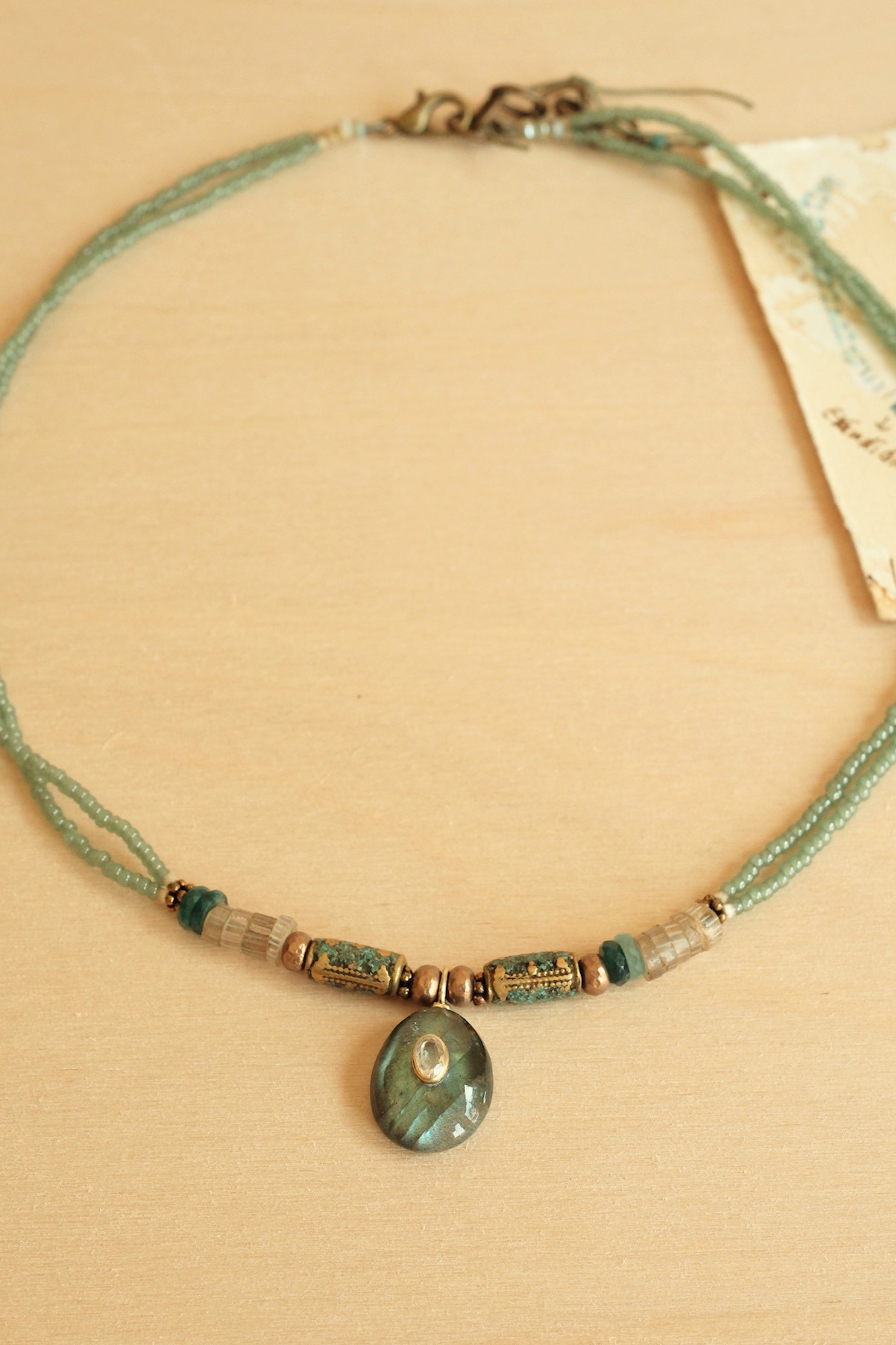 Labradorite Seed Beed Necklace