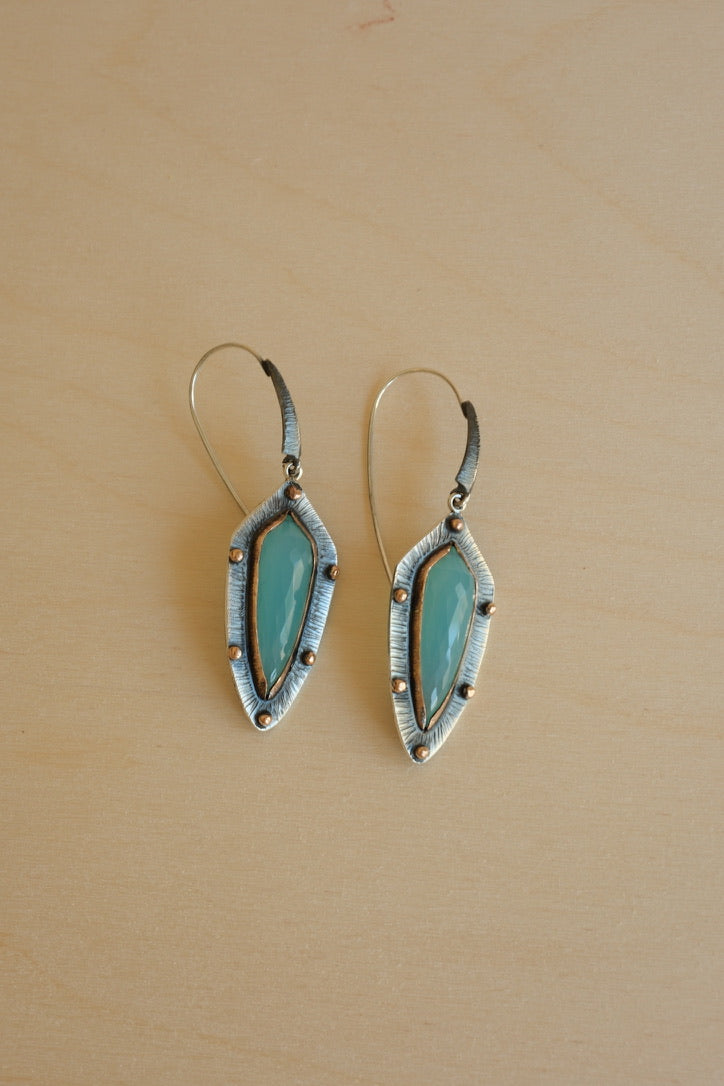 Aqua Chalcedony Earrings
