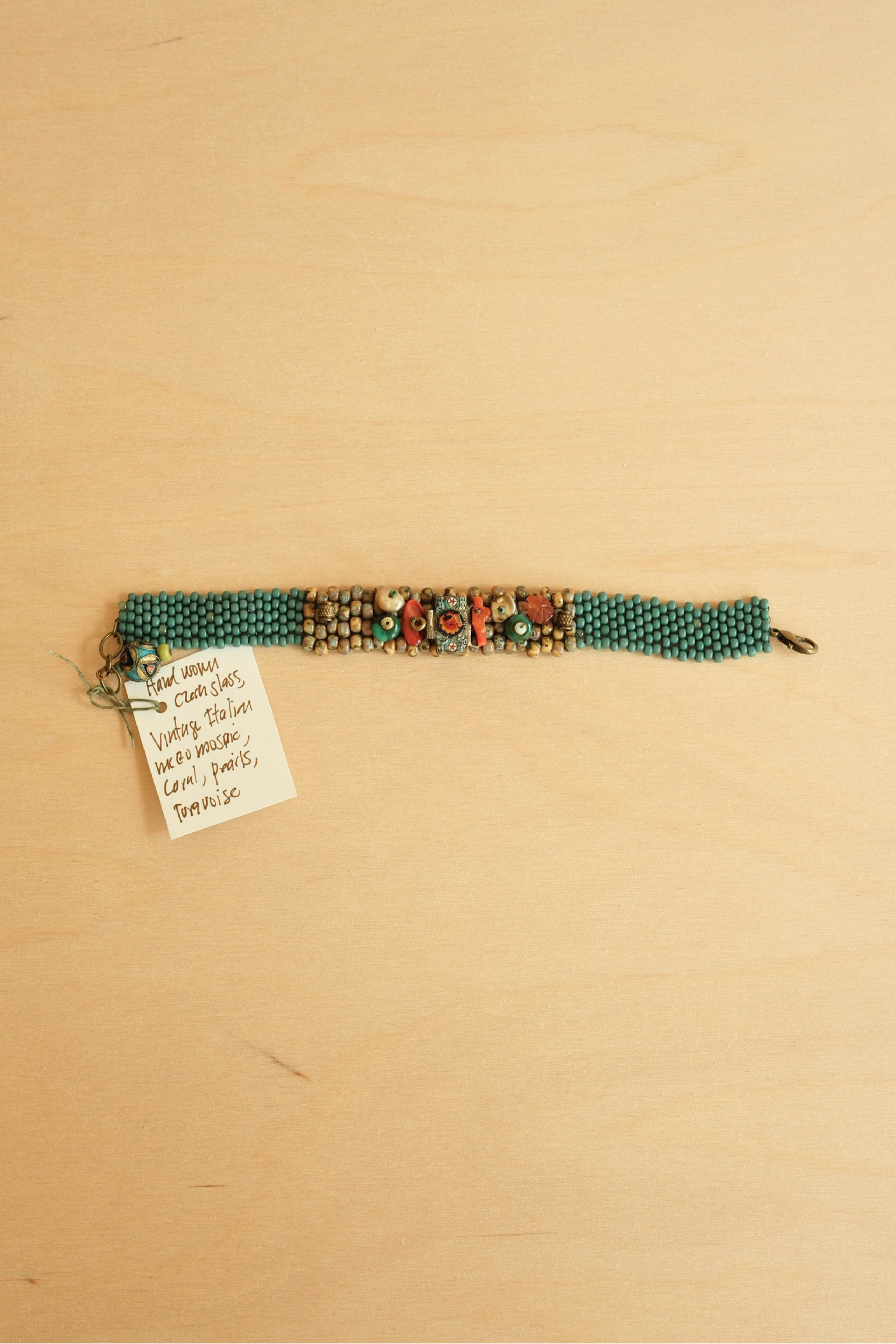 Micro Mosaic Sand + Turquoise Bracelet