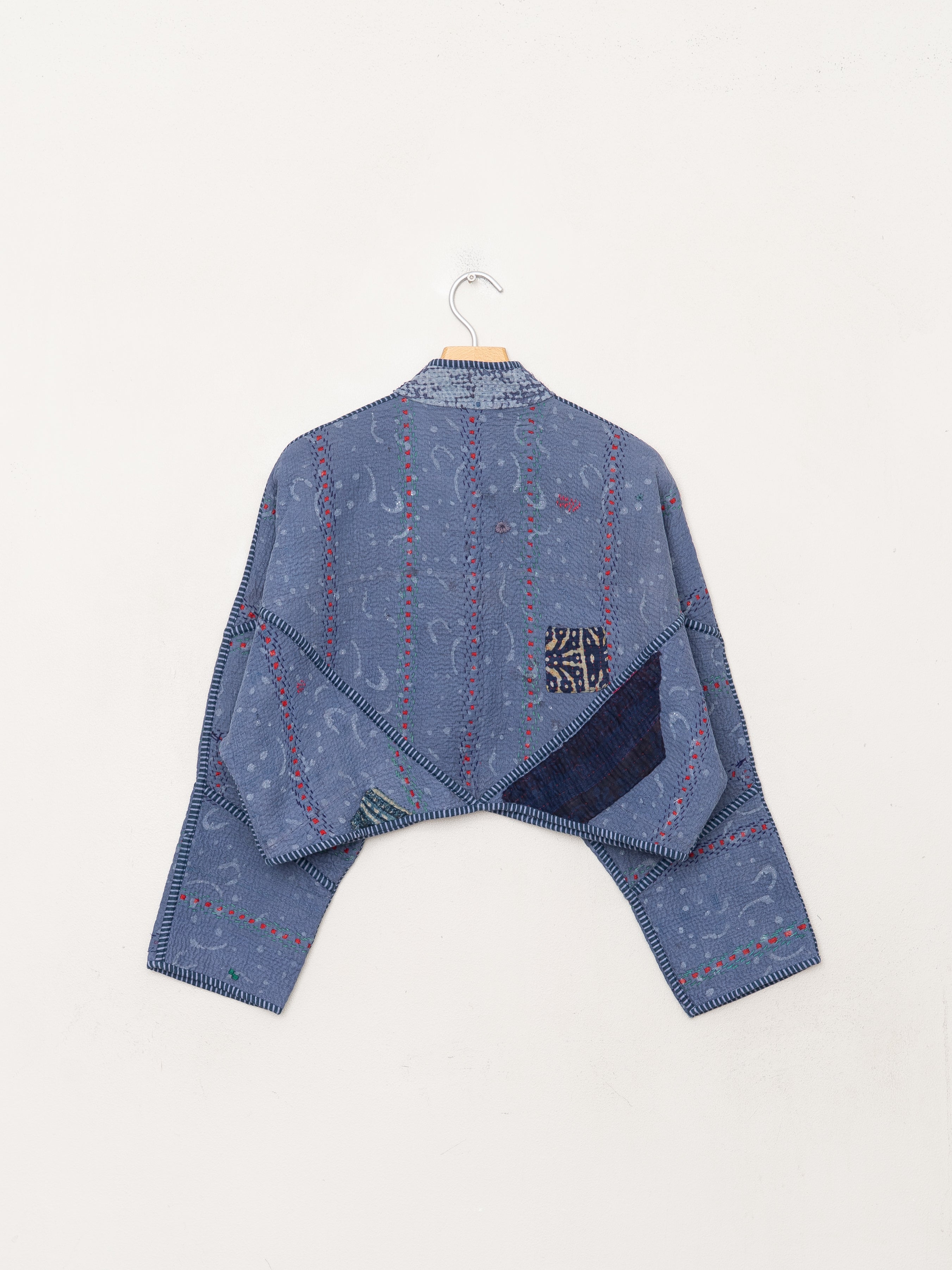 The Kaira Cropped Quilted Patchwork Kantha Jacket