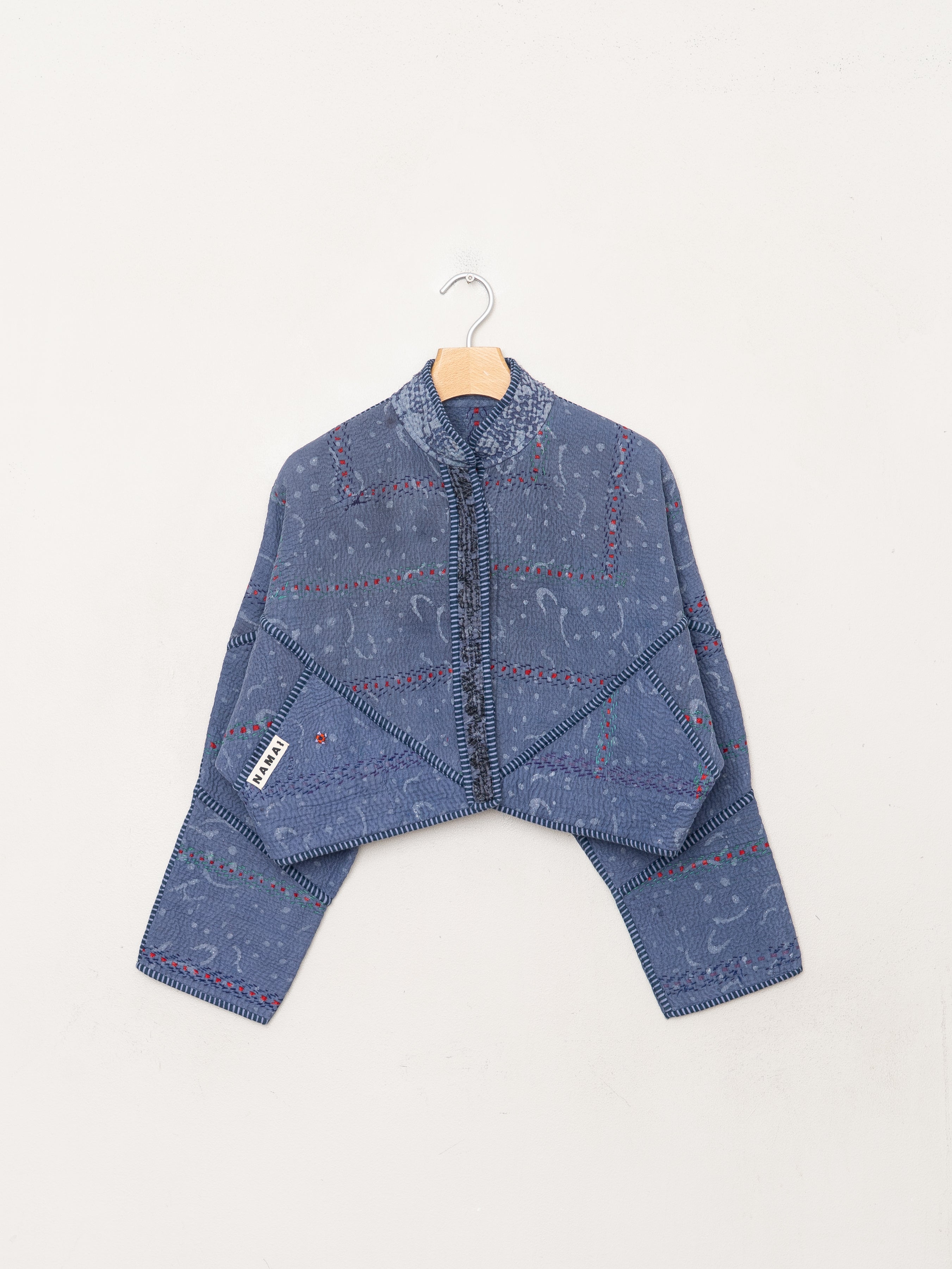 The Kaira Cropped Quilted Patchwork Kantha Jacket