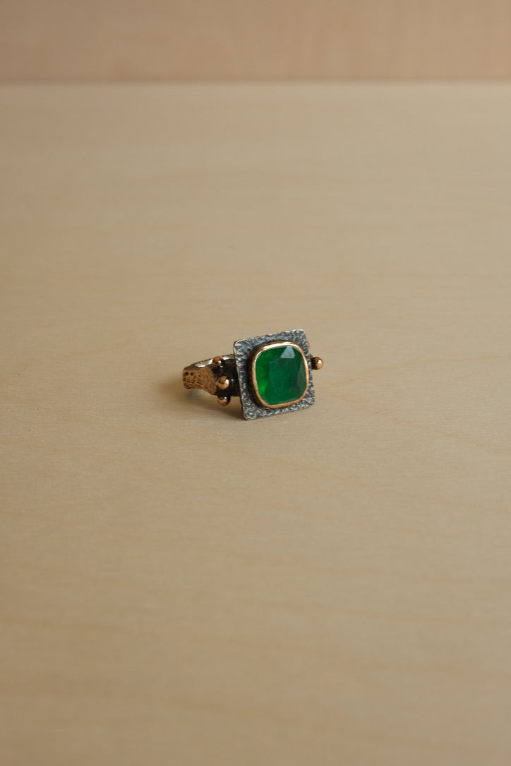 Square Garnet Ring // Size 8