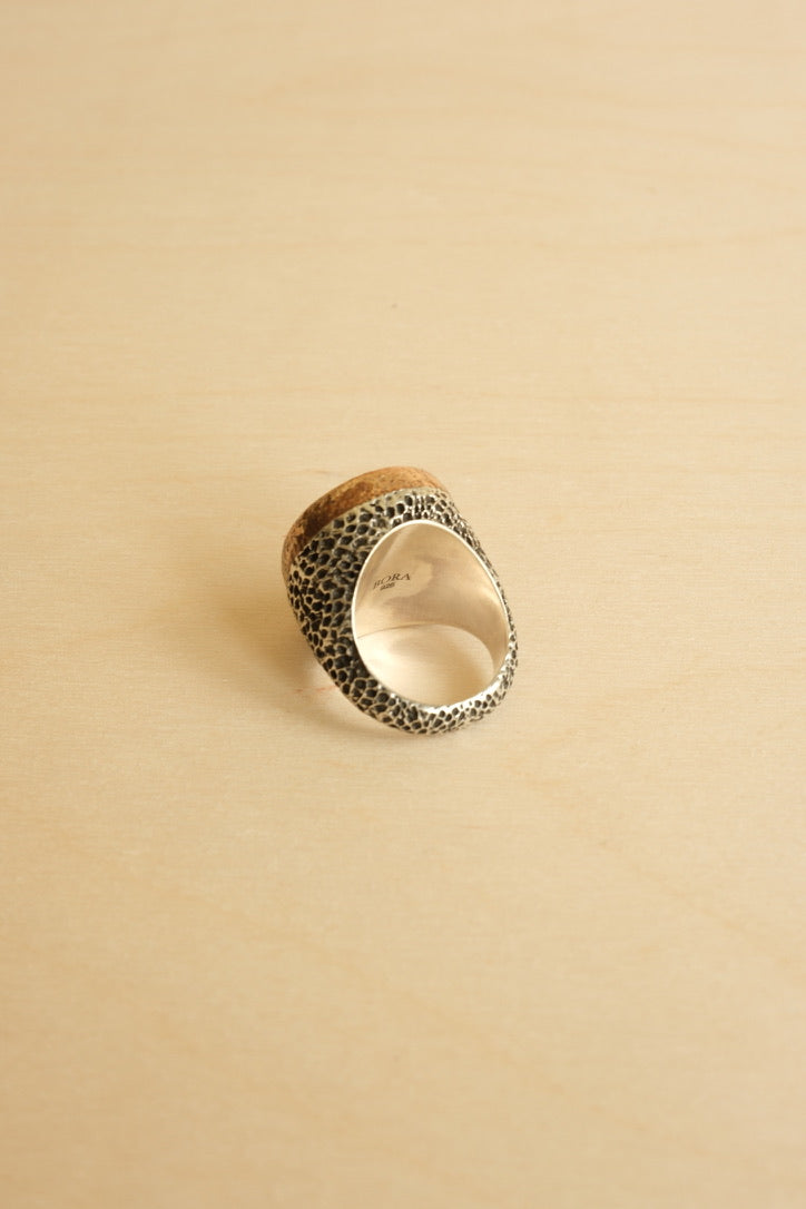 Round Turquoise Ring //  Size 9.5