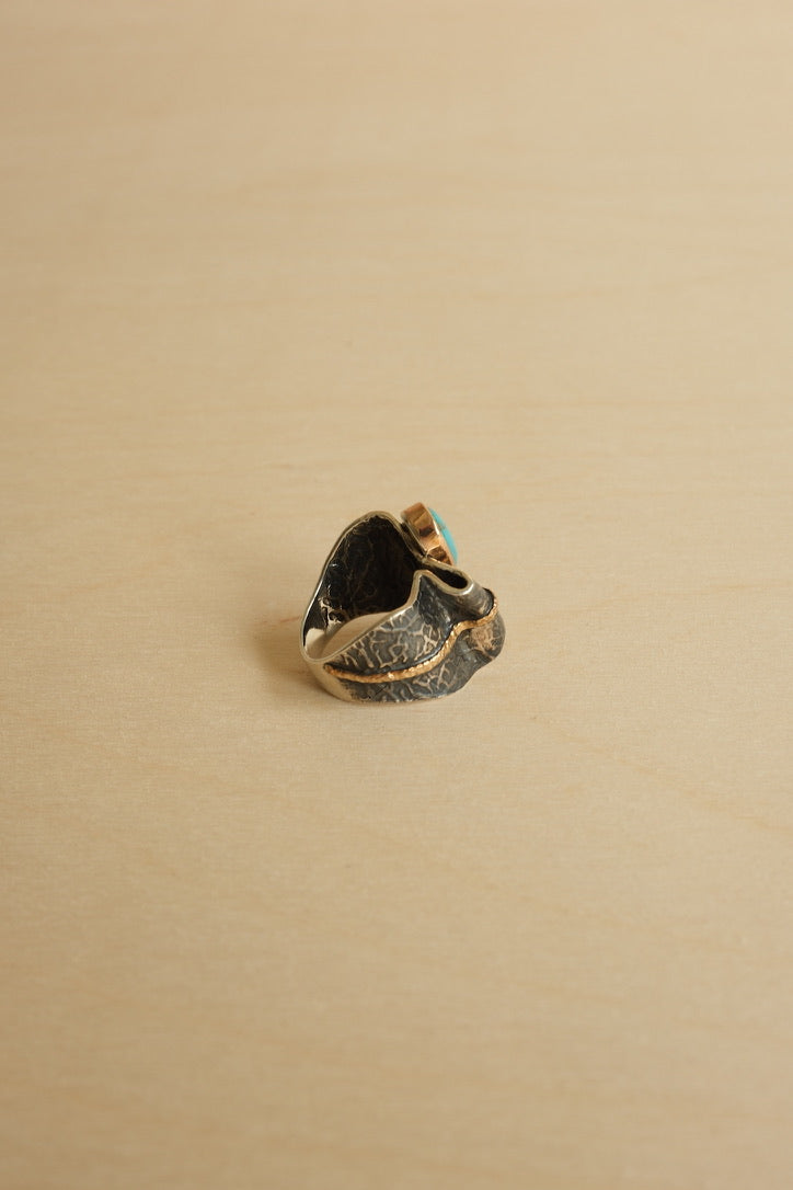 Tear Drop Turquoise Ring // Size 8