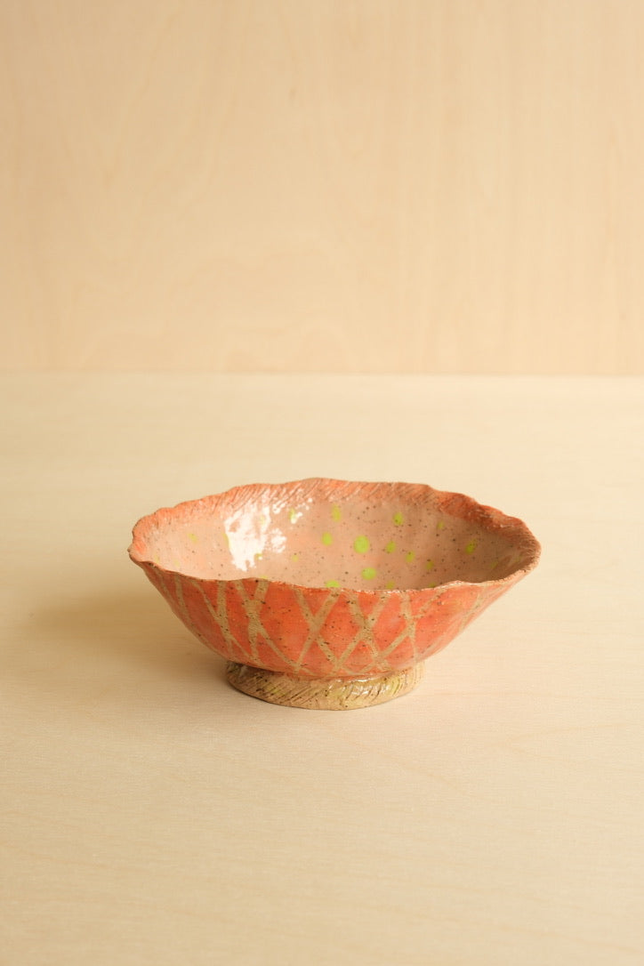 Neon Flower Pottery Bowl