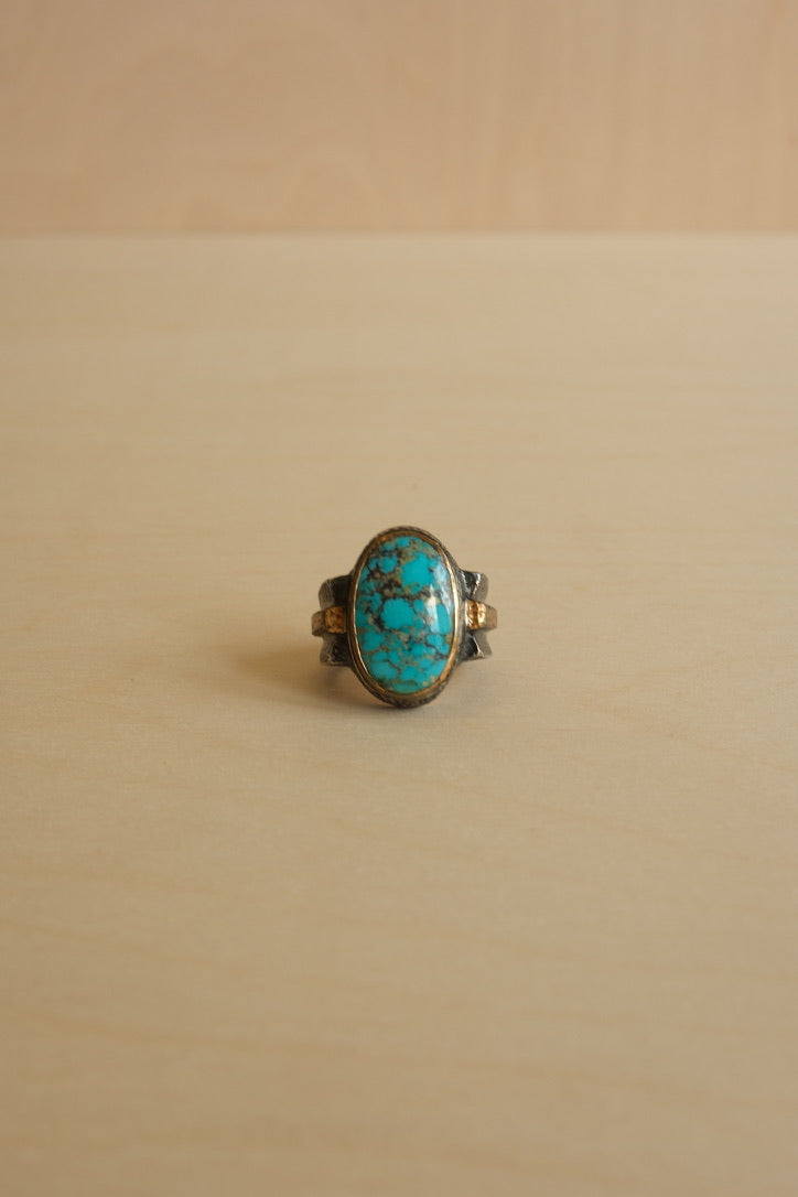 Oval Turquoise Ring // Size 10.5