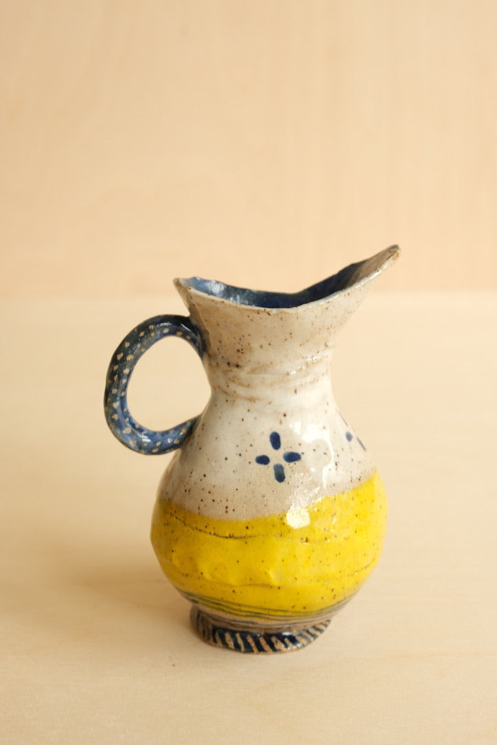 Tiny Blue & Yellow Pitcher