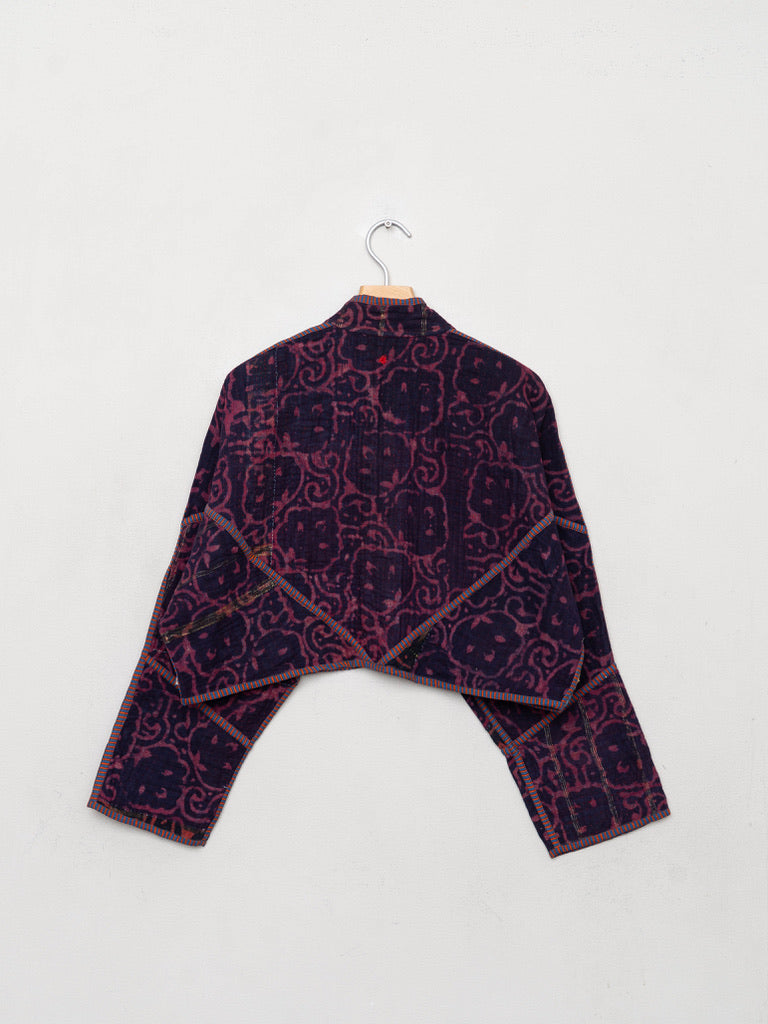 The Kaira Cropped Quilted Patchwork Kantha Jacket