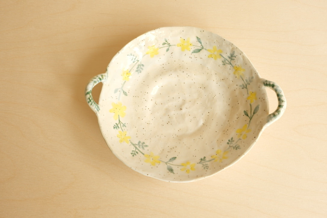 Medium Yellow Floral Platter