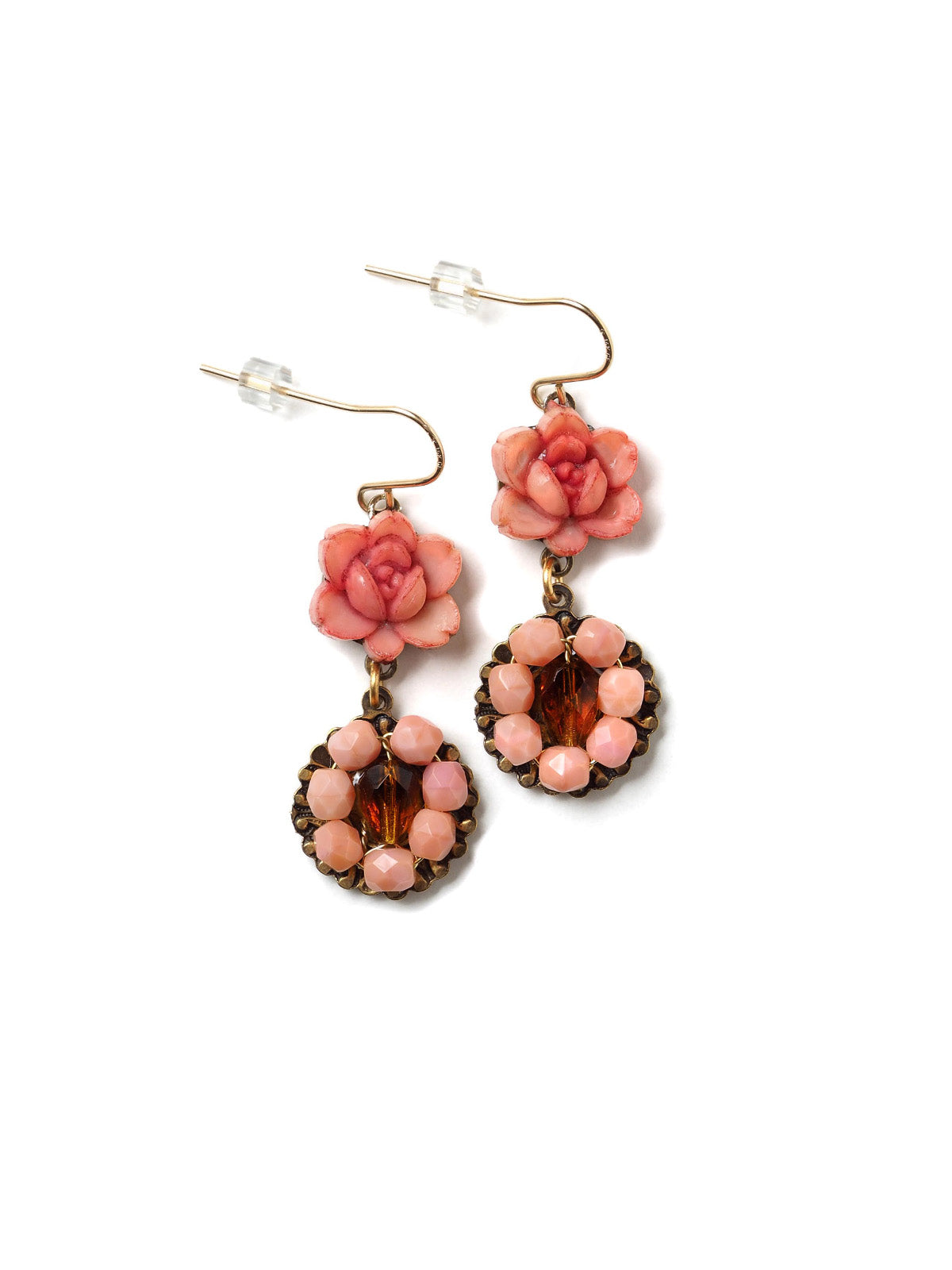 Beaded Rose Earrings