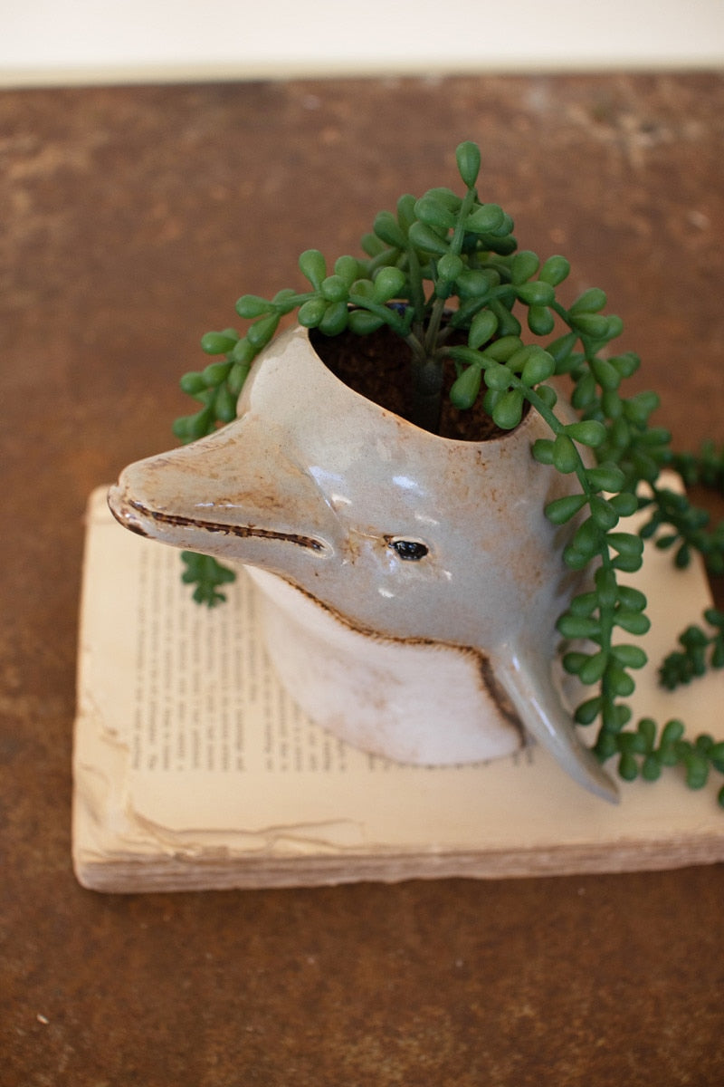 Ceramic Dolphin Planter