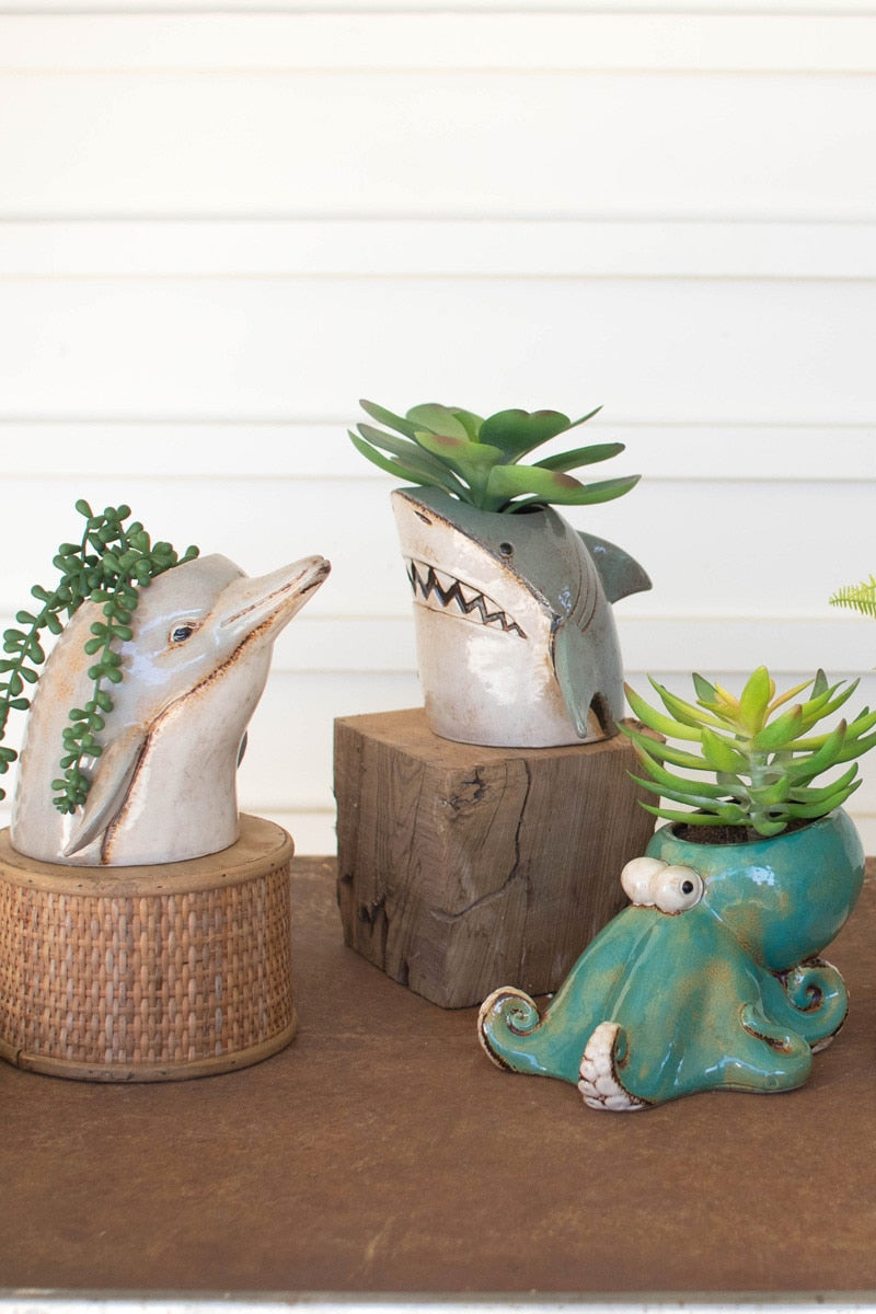 Ceramic Dolphin Planter