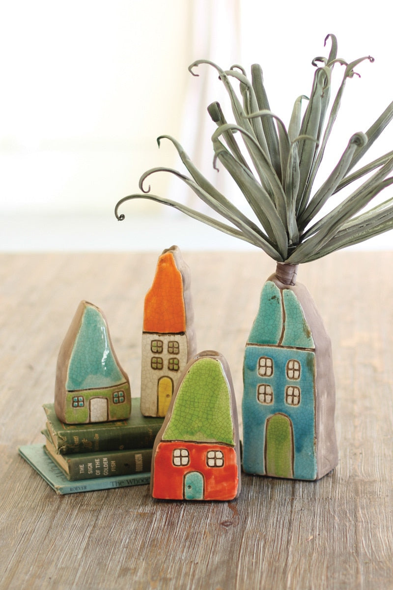 Ceramic Houses Bud Vases