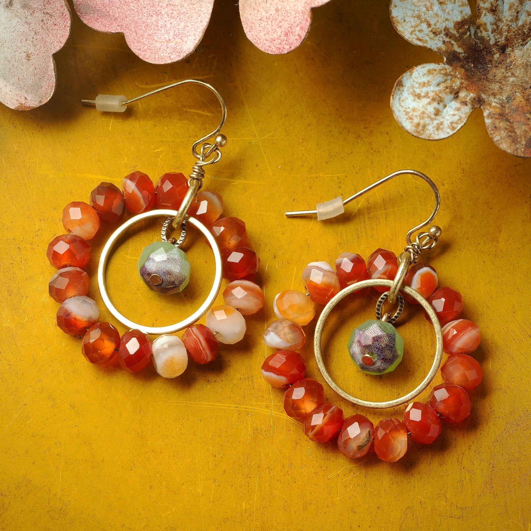 Carnelian Hoop Earrings
