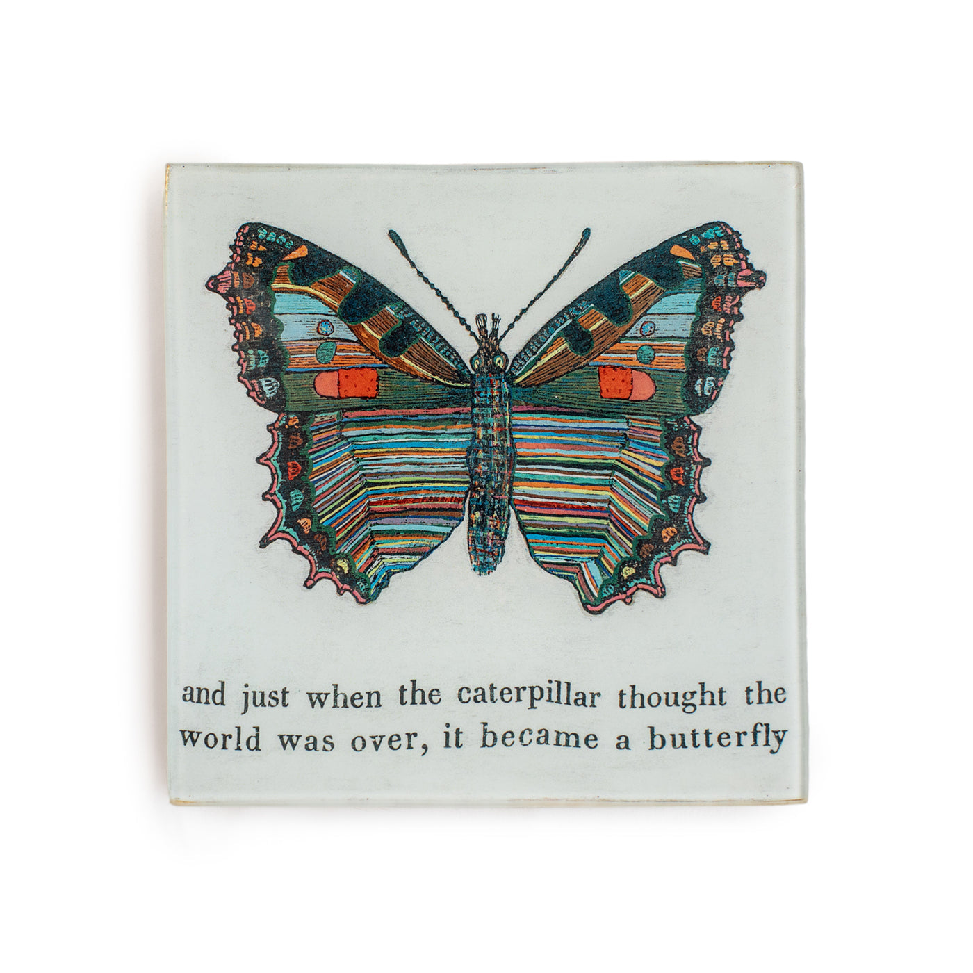 Butterfly Square Decoupage Plate