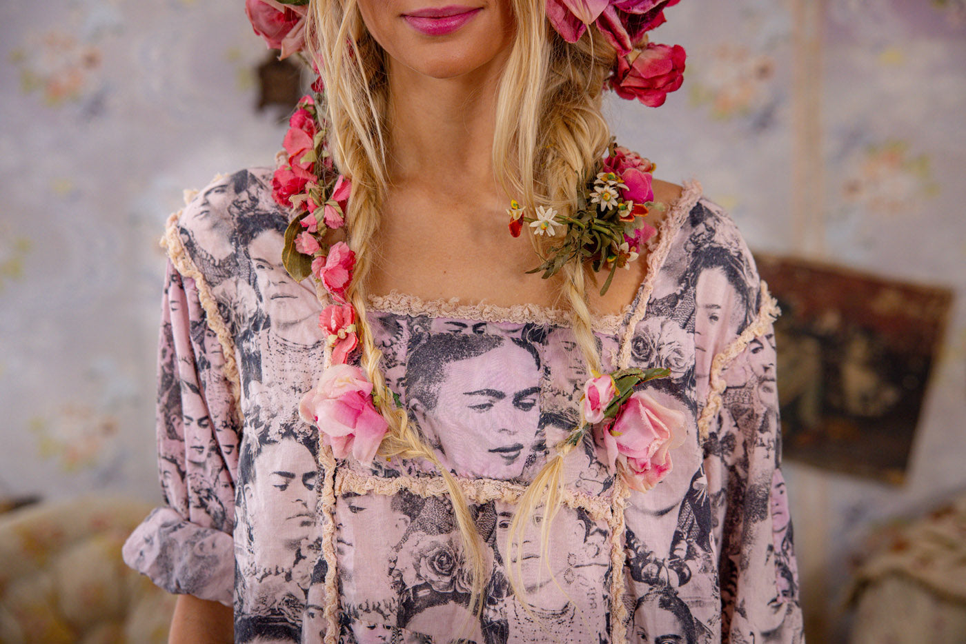 Dress 1337 Self Portrait Mural Frida Helenia O/S