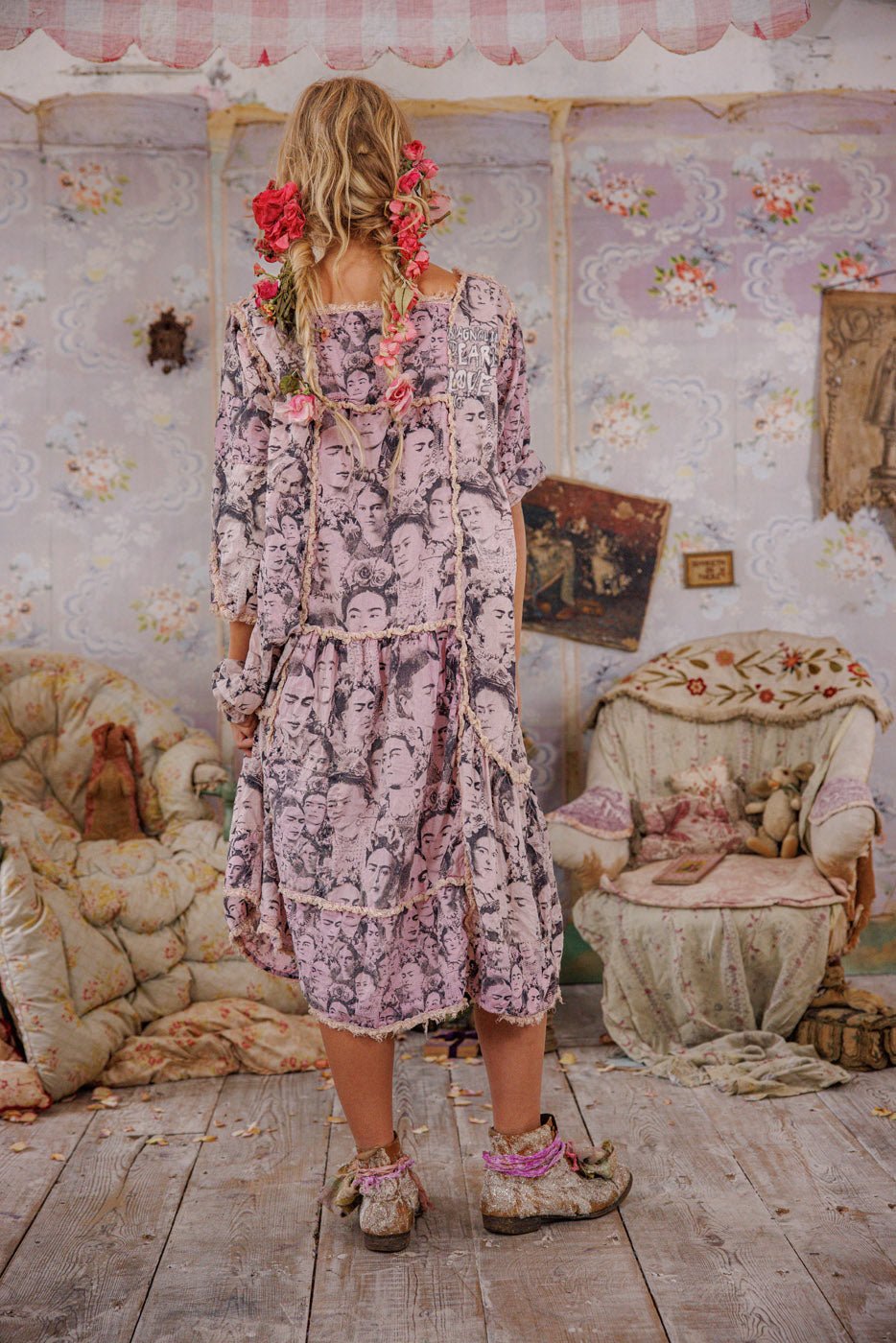 Dress 1337 Self Portrait Mural Frida Helenia O/S