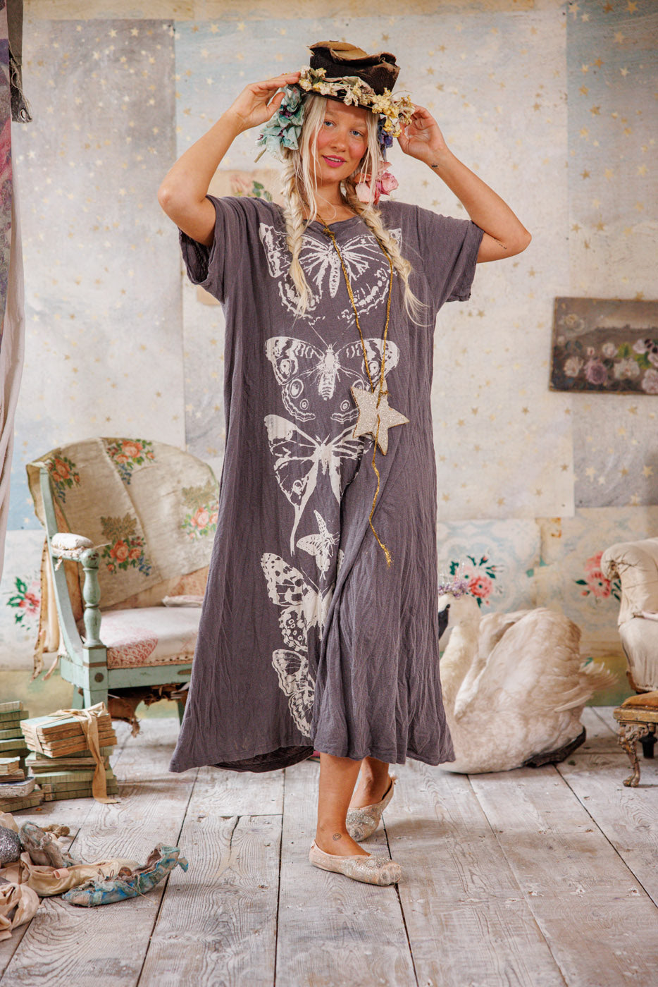 Dress 1394 Ozzy Butterfly Totem T Dress O/S