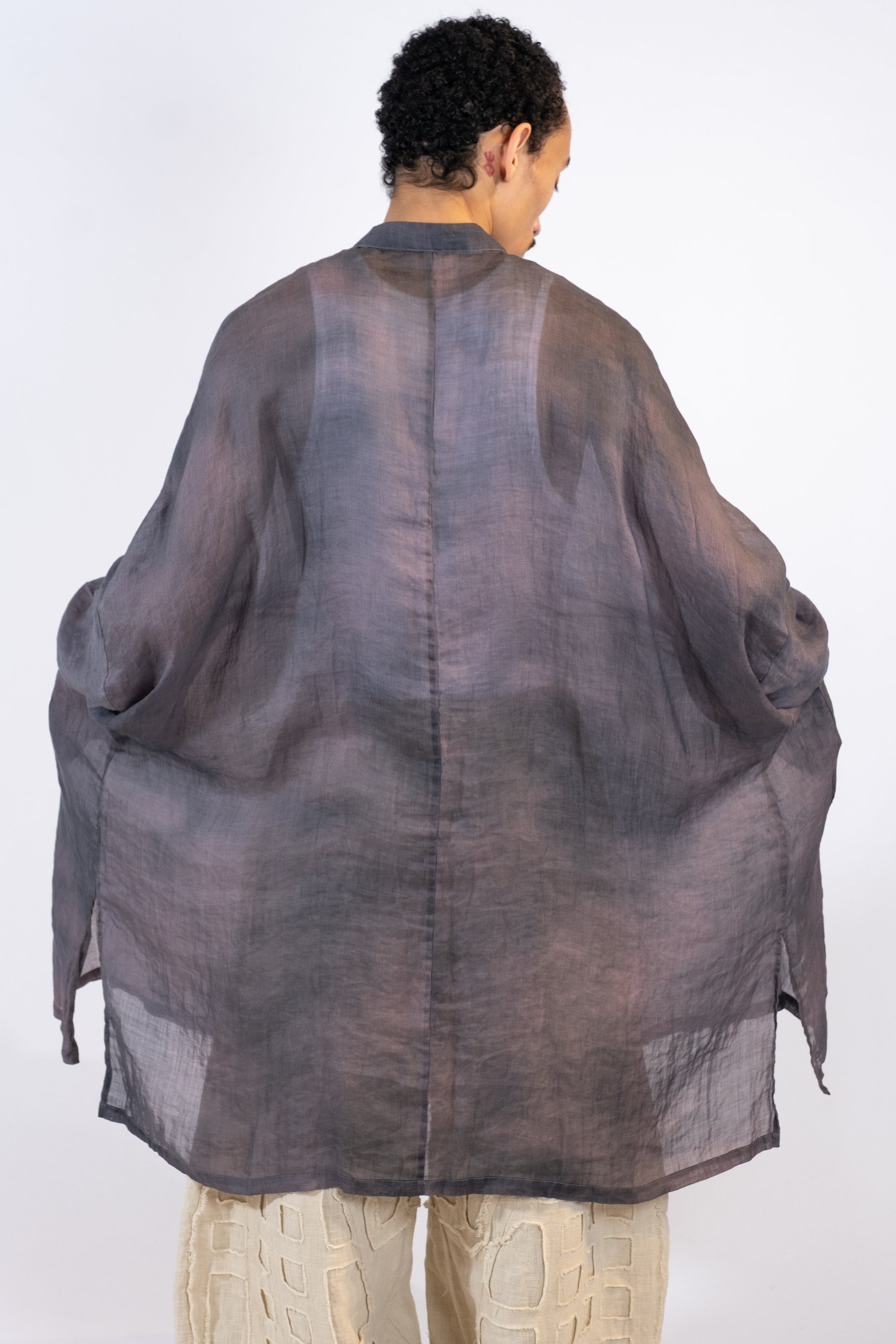 Hand Dyed Silk Tunic // Smokey Navy