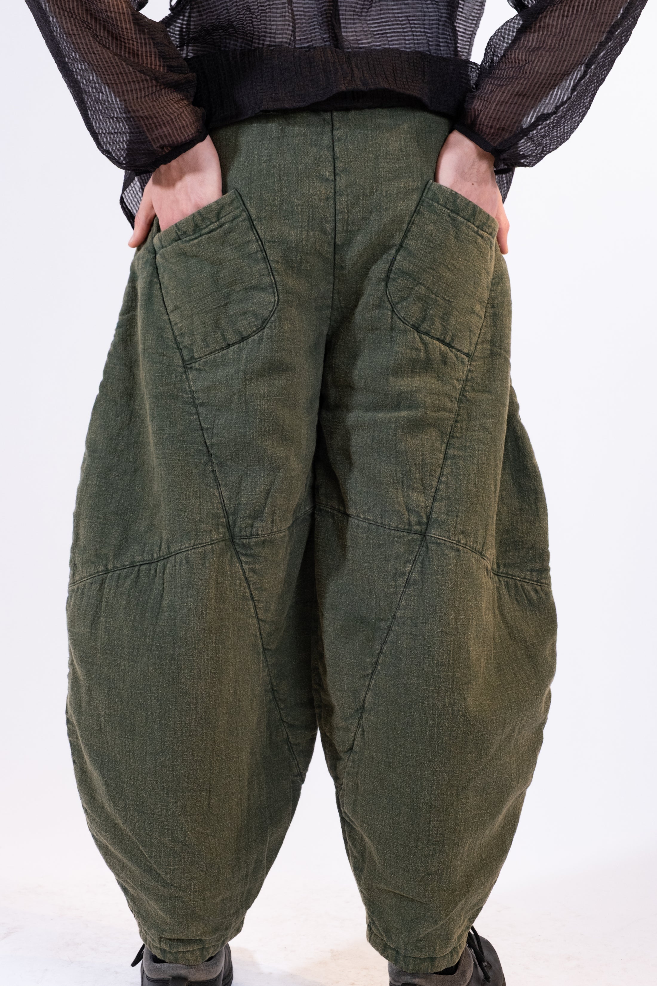 Stone Wash Knickerbockers Pants // Forest Clay