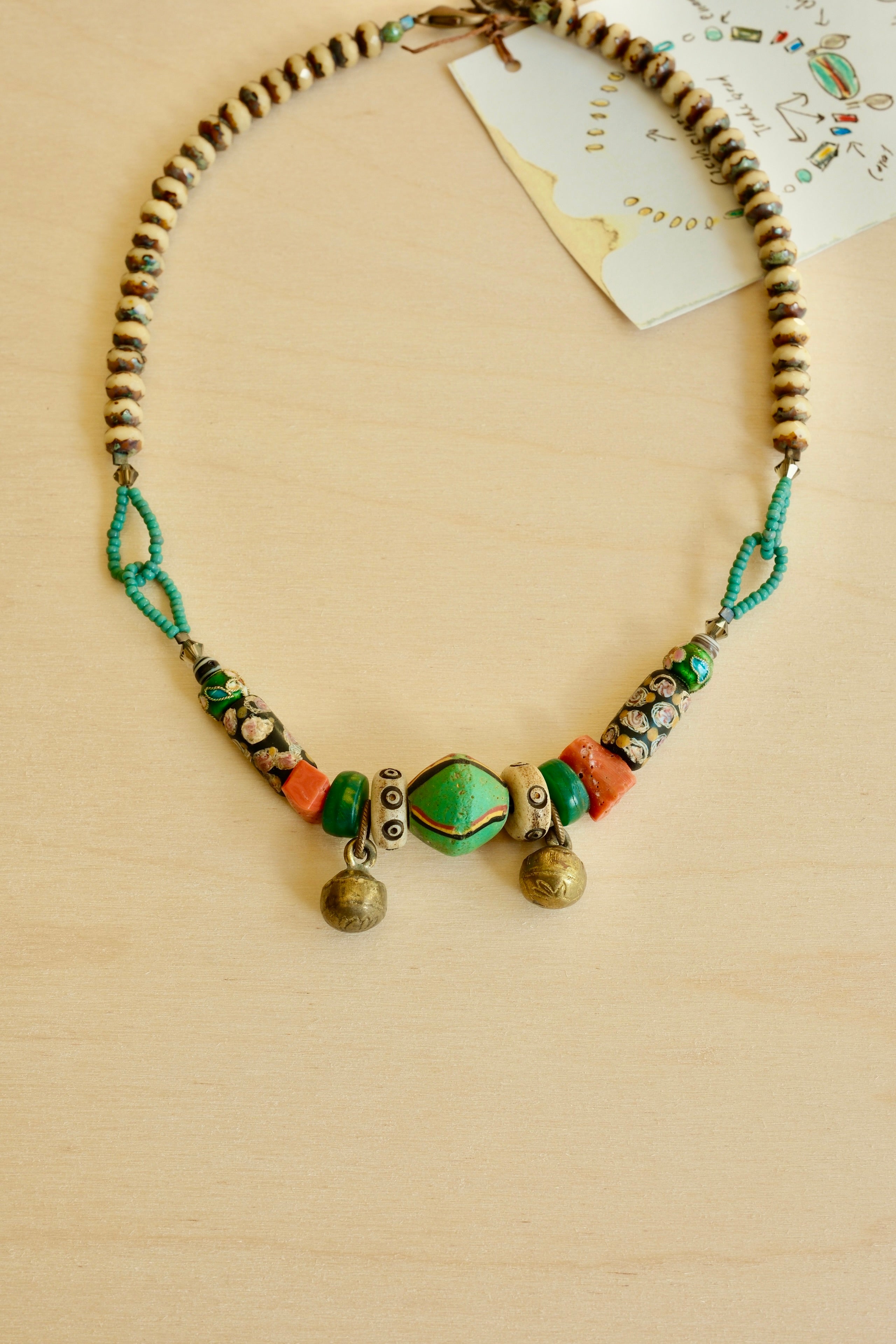 King Bead Chinese Button Necklace