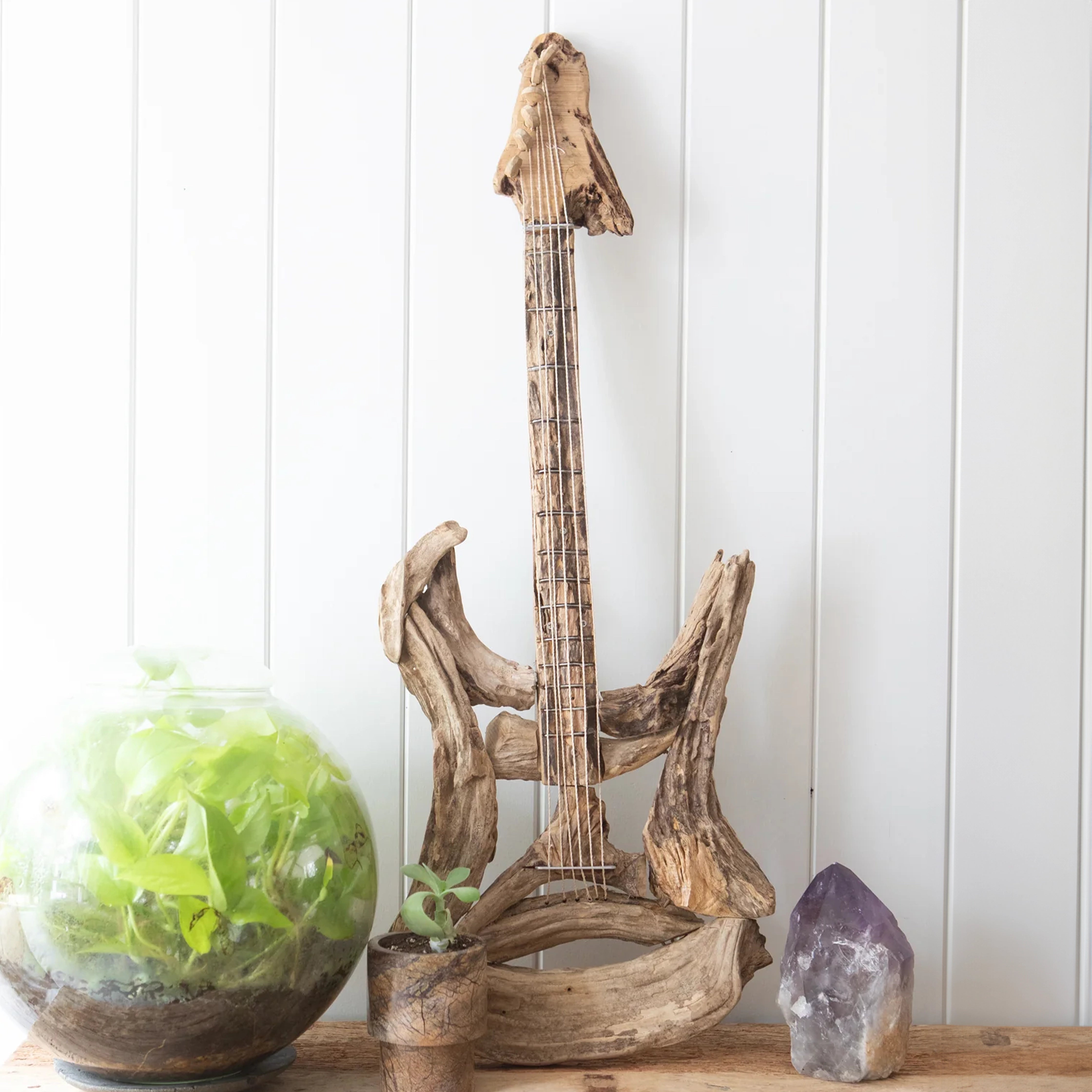 Driftwood Guitar with Strings