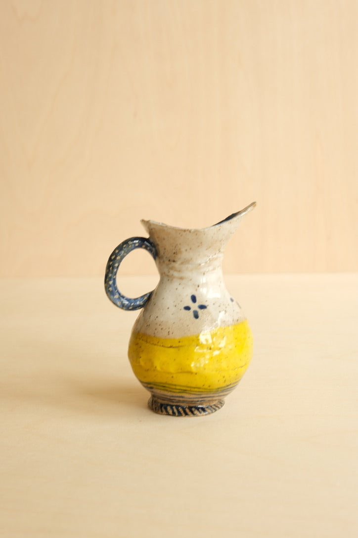 Tiny Blue & Yellow Pitcher