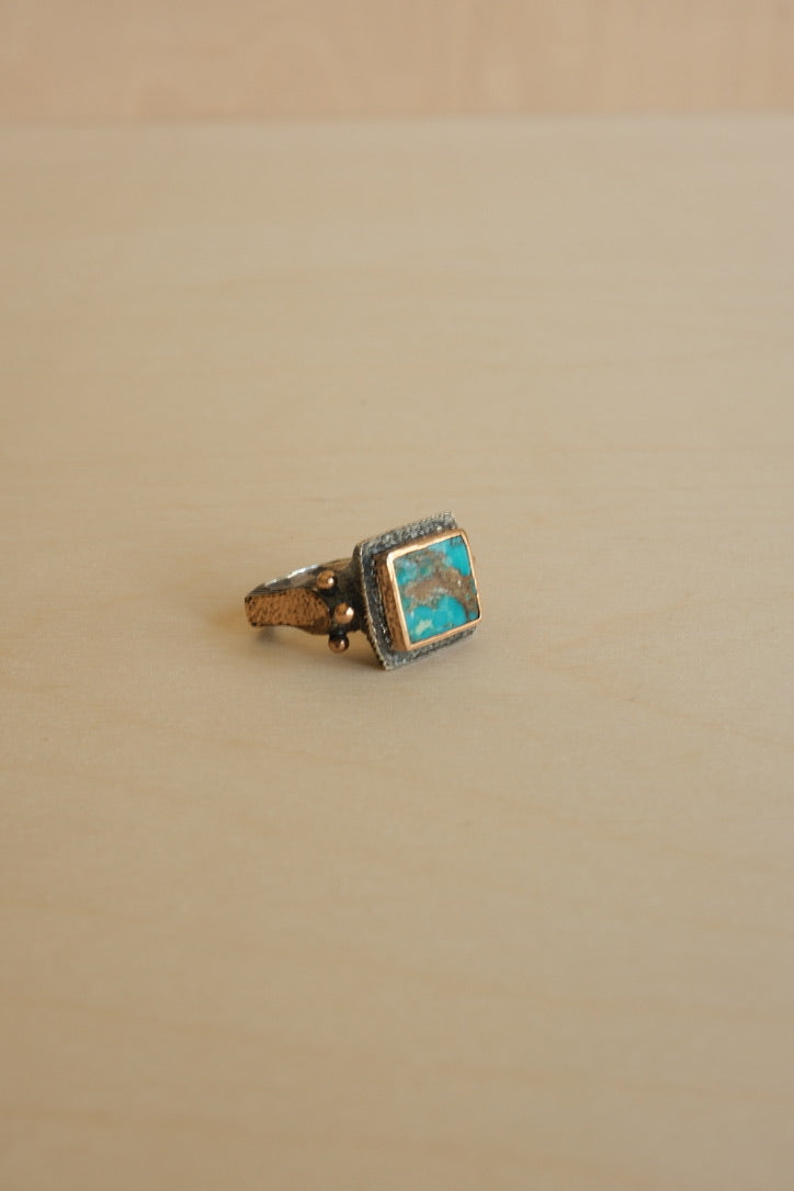 Square Turquoise  Ring // Size 8.5