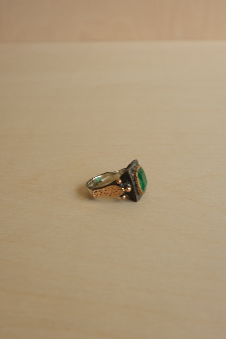 Square Garnet Ring // Size 8