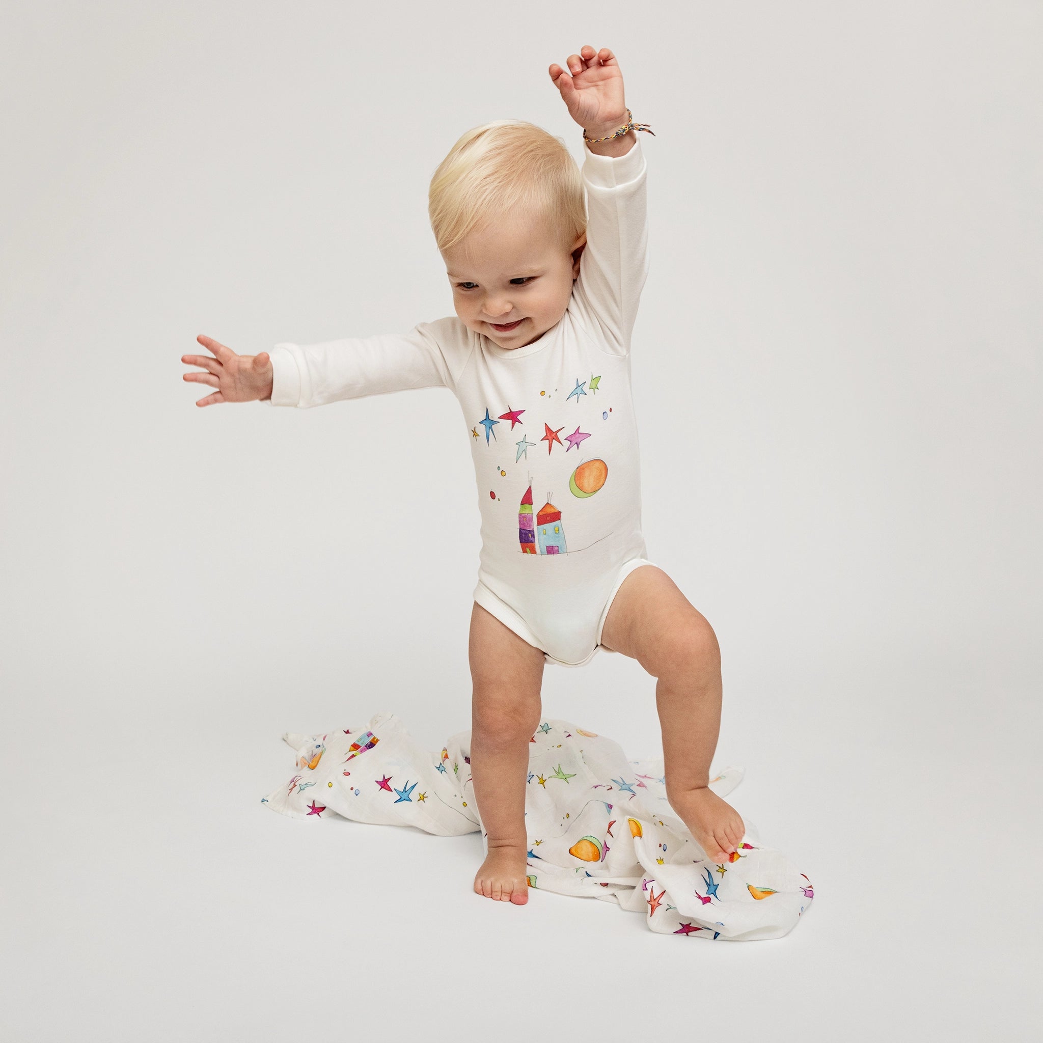 Flying Edna Baby Front Print Organic Bodysuit