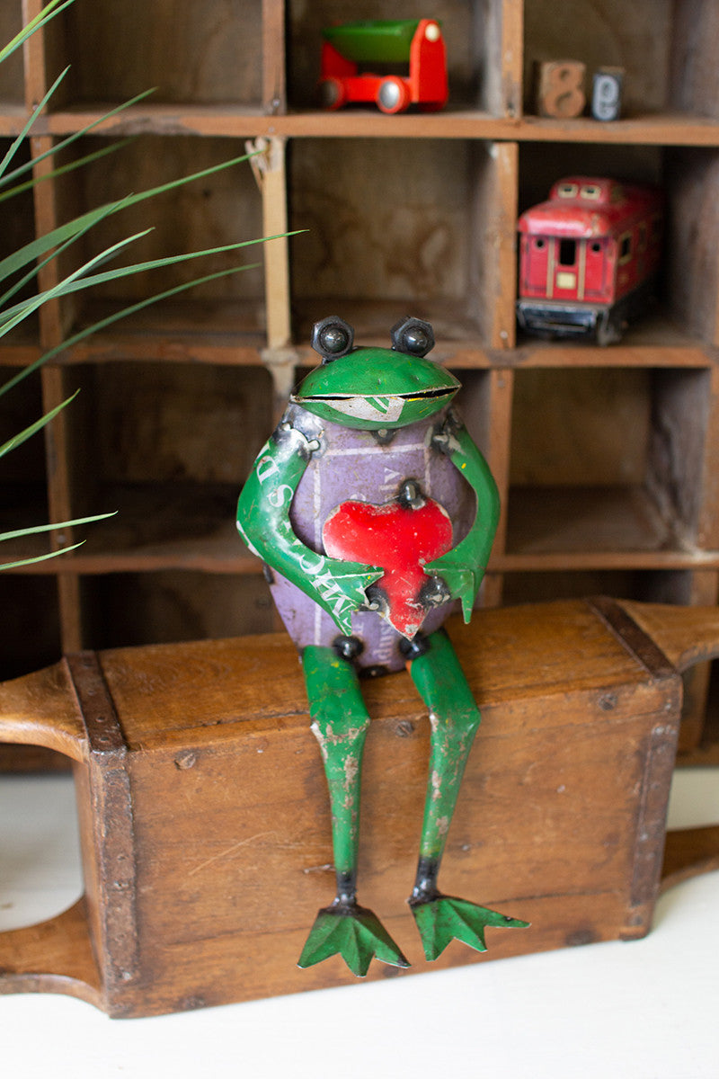 Recycled Iron Frog Shelf Sitter