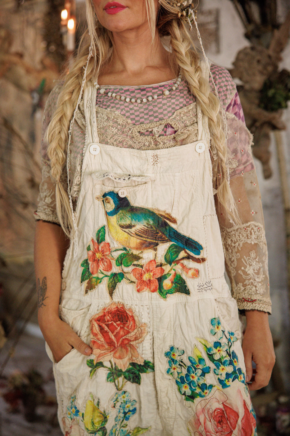 Overalls 171 Moonlight Birdie Bouquet Benjamin O/S