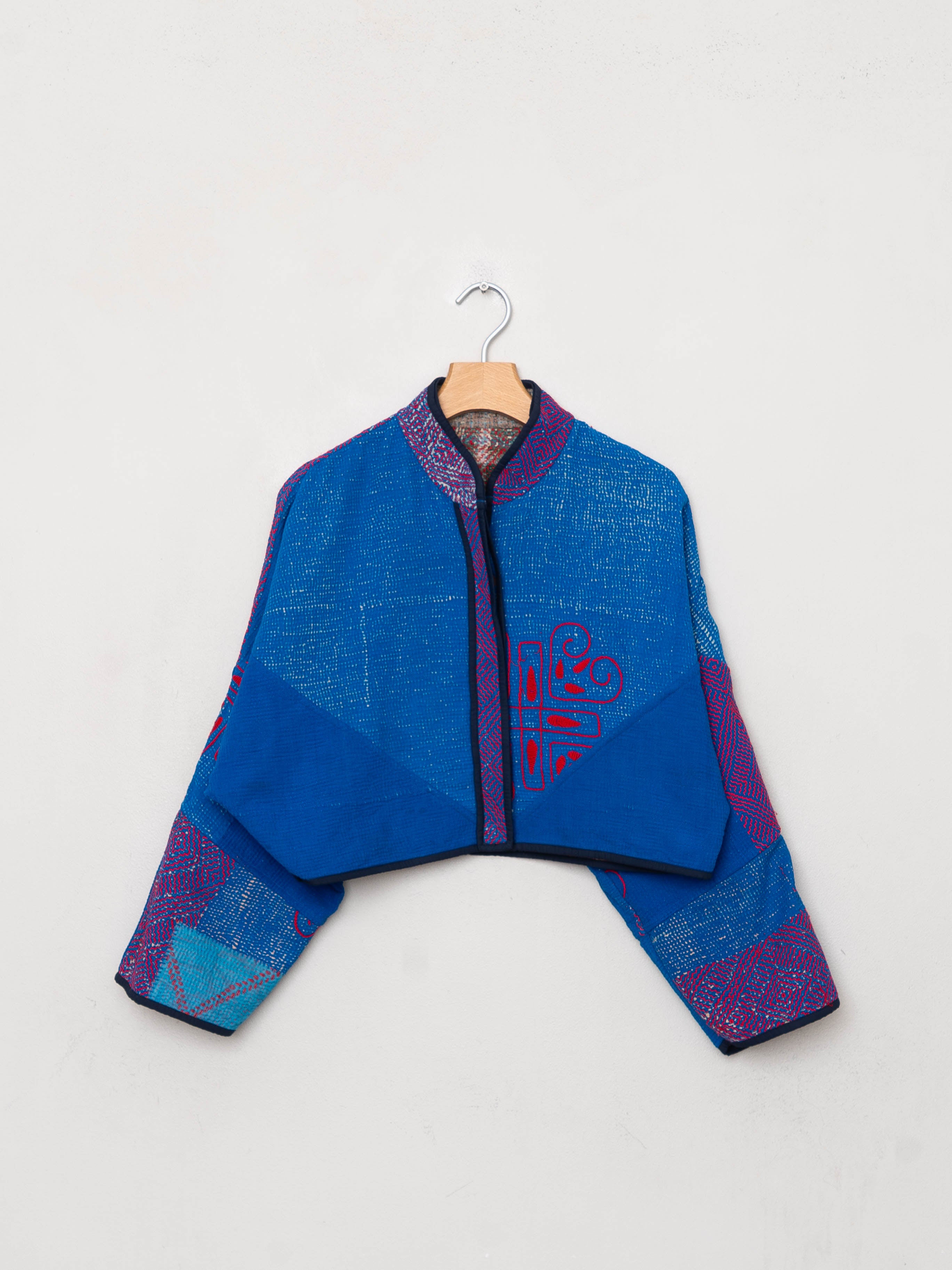 The Kaira Cropped Quilted Patchwork Kantha Jacket