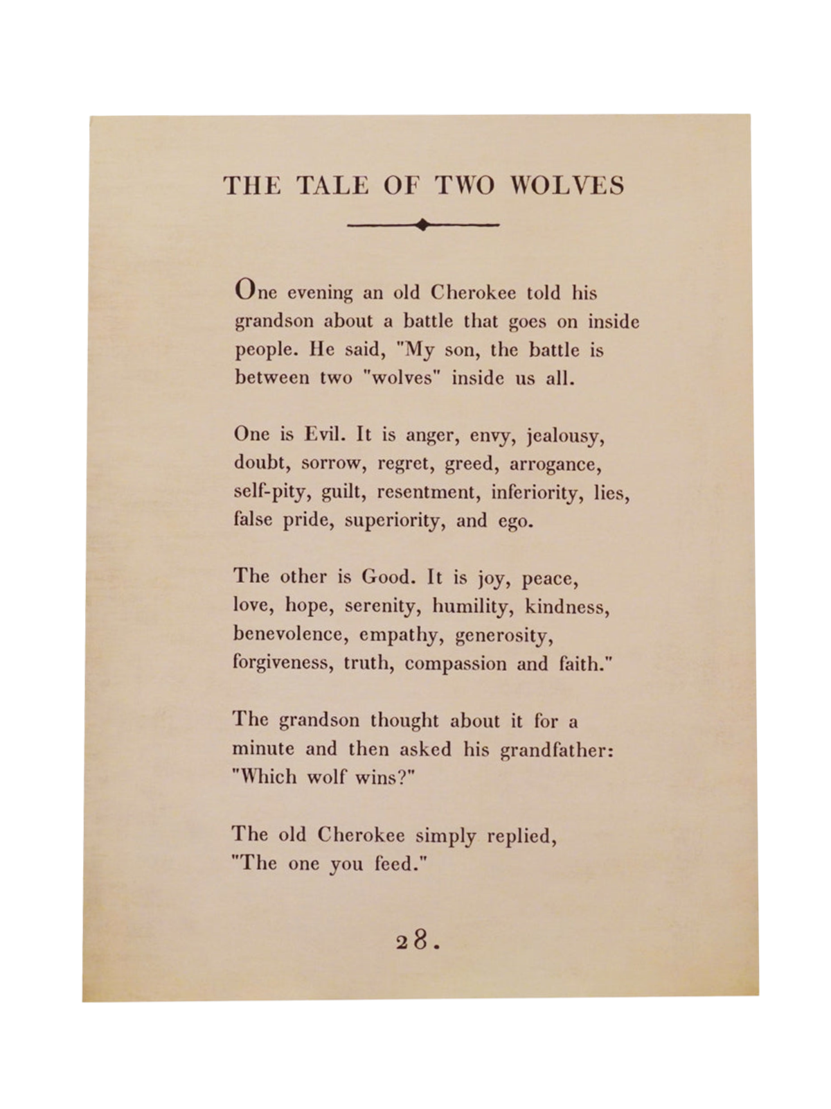 Book Collection Art Poster // Tale of Two Wolves