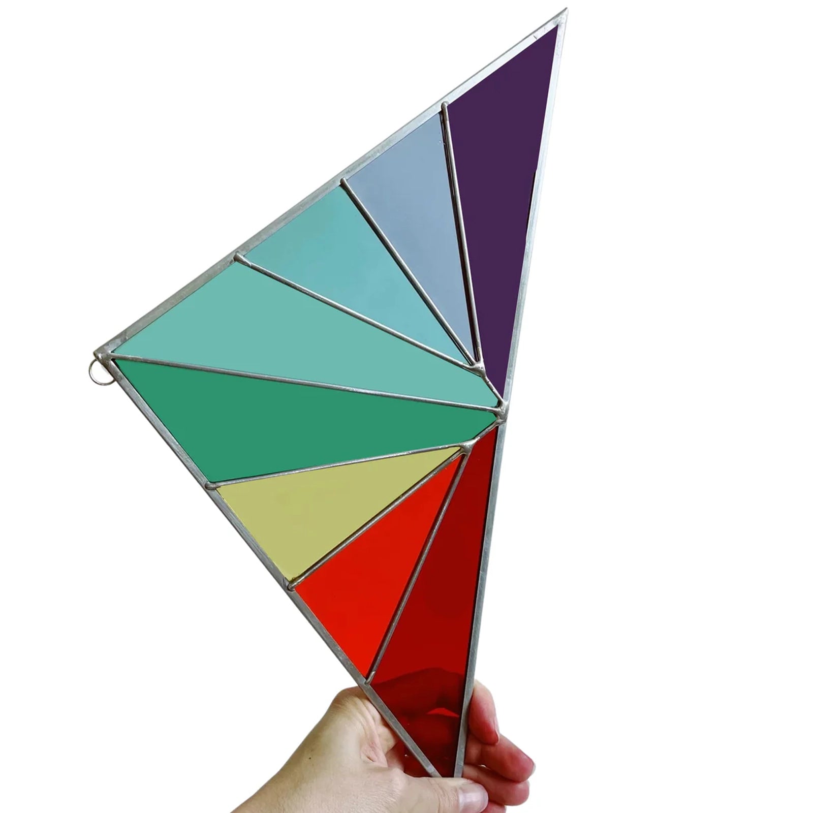 Rainbow Corner Stained Glass Triangle