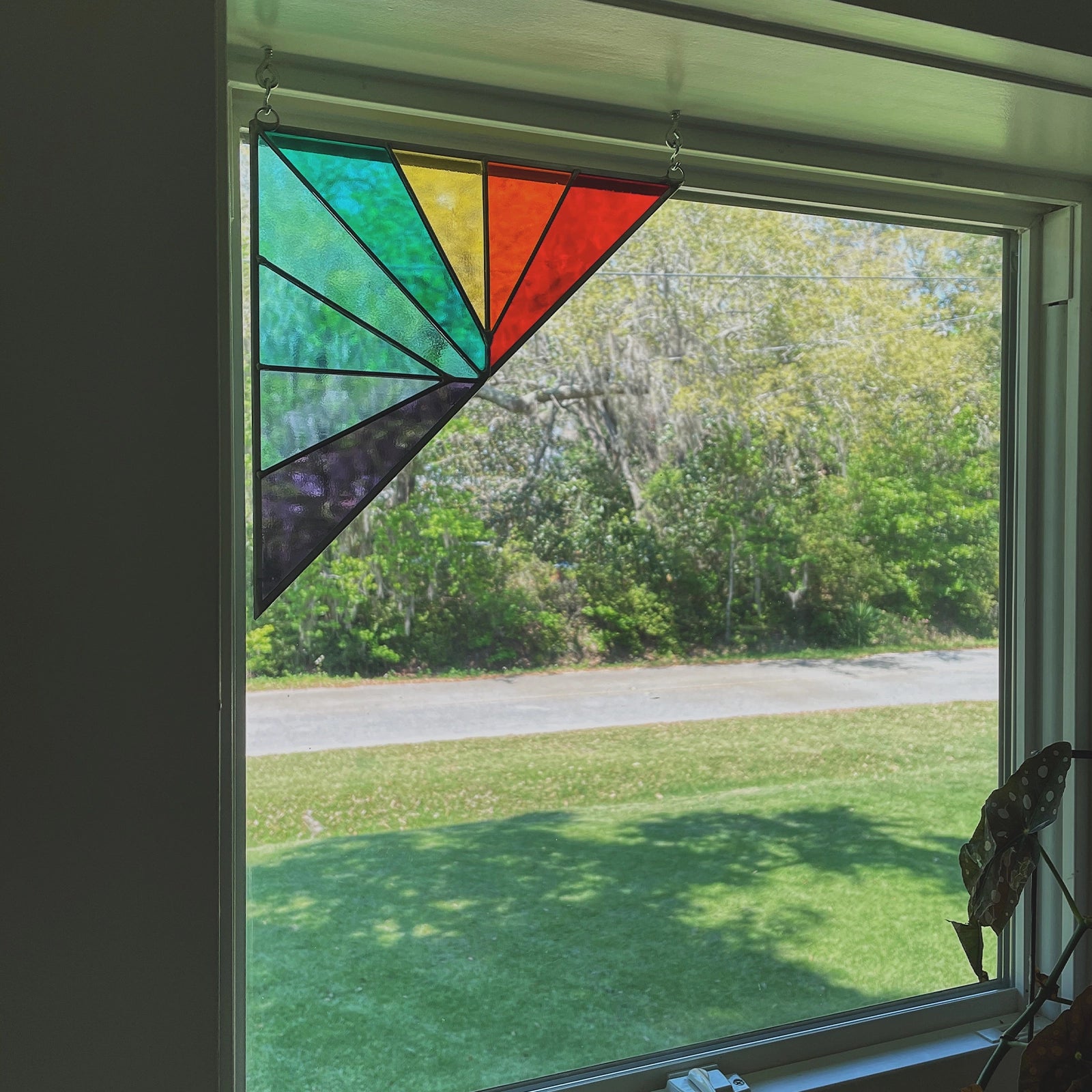 Rainbow Corner Stained Glass Triangle