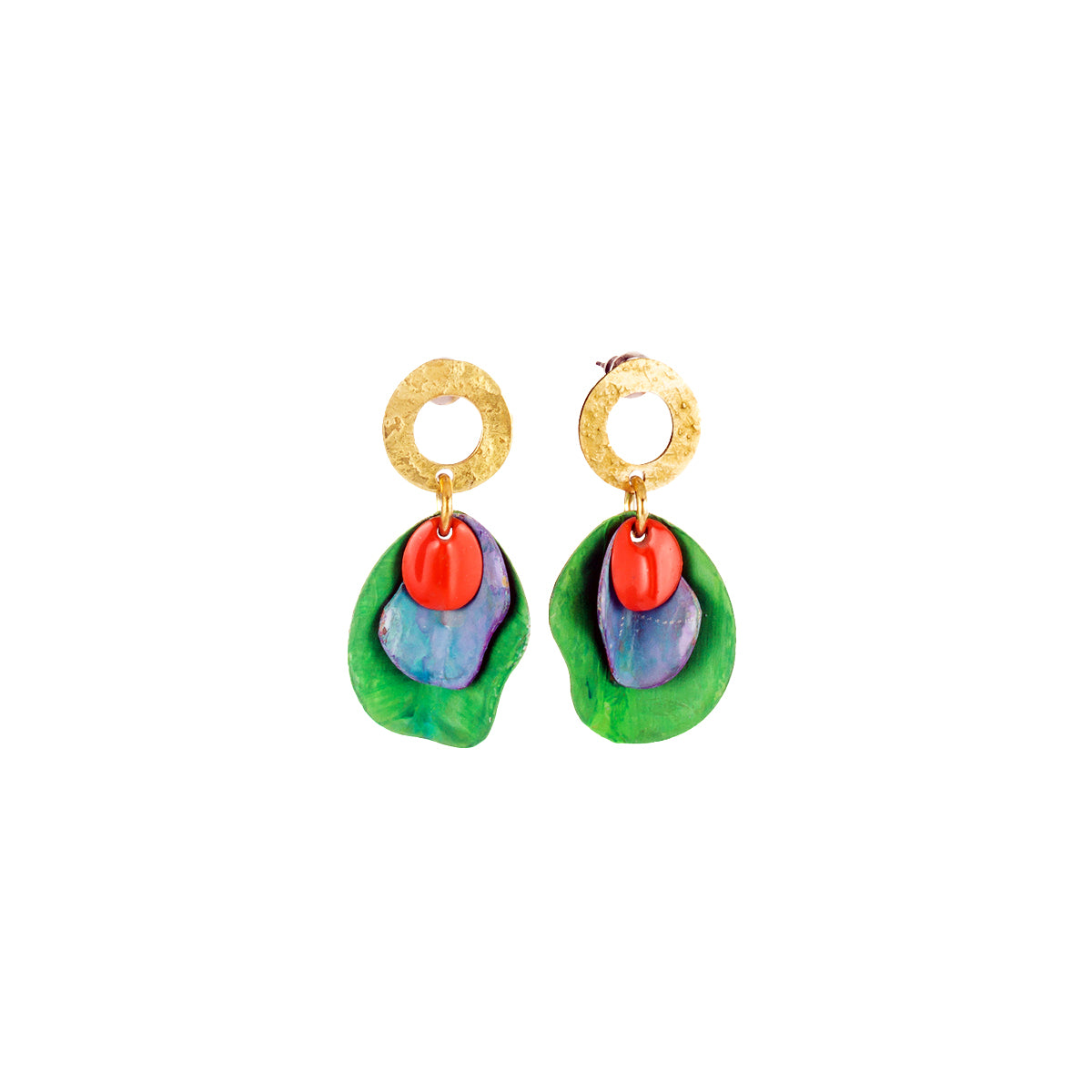 Papaya Small Hojas Earrings