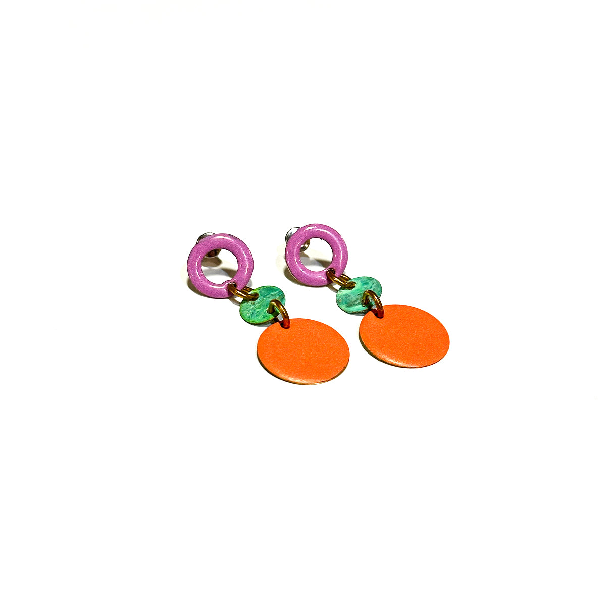 Peach Three Dots Earrings