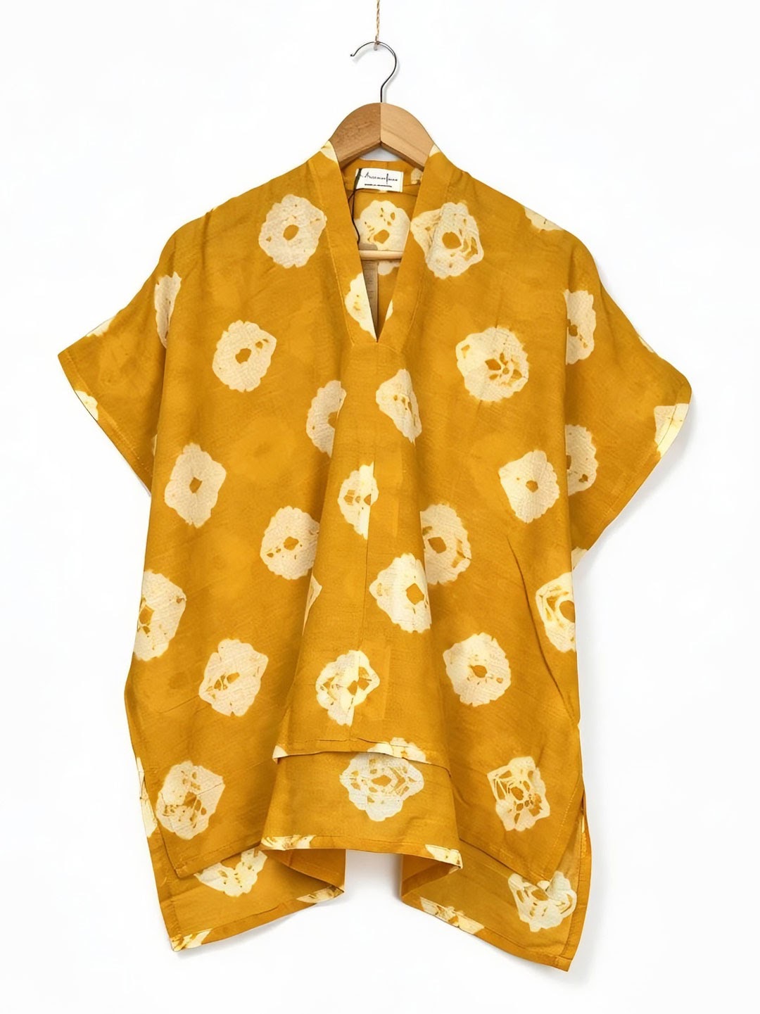 Hand Tie-Dye Batik Shirt // Yellow