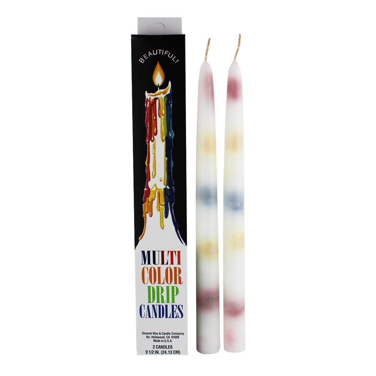 Multi-Color Drip Candle 10"