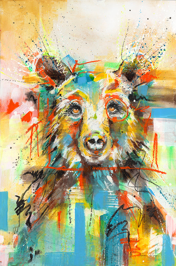 Red Eyed Bear Print
